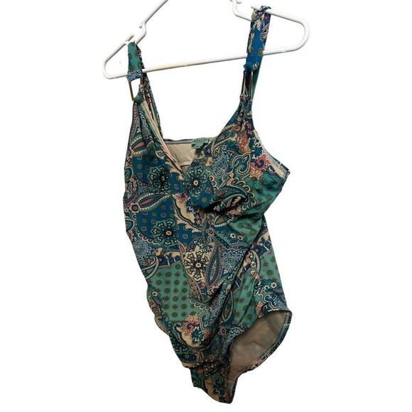 Love Your Assets Sara Blakely by Spanx Blue slimming One Piece Swimsuit size XL - Picture 3 of 7